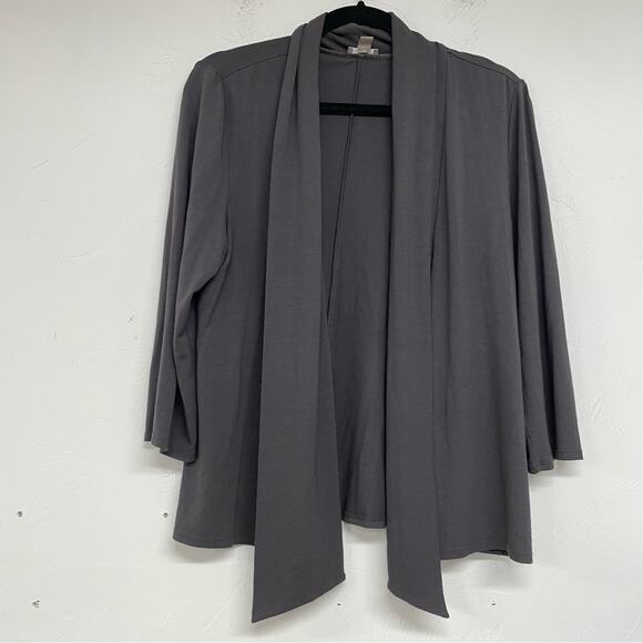 J Jill Grey Open Front Cardigan Sweater M - Picture 1 of 7